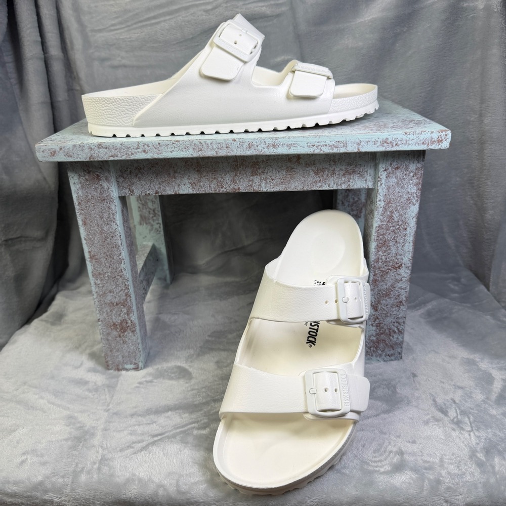 Birkenstock Arizona EVA Sandals Mens 9 Womens 11 White Waterproof Slide Sandals